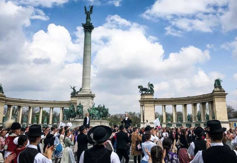 Der Heldeplatz im Stadtteil Pest, Städtereise Budapest.