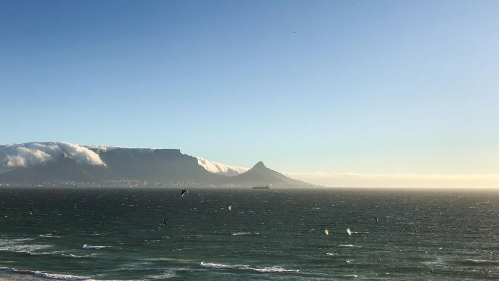 Kiten in Kapstadt, Südafrika